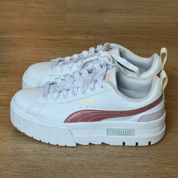 Puma white high platform sneakers / size 38.5 / 6.5 - Picture 2 of 3